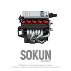 Bloques de Construcción de Motor R8V10, 392 Piezas, PB8869D, Superauto Técnico SOKUN, Ladrillos Decorativos de Motor de Vehículo