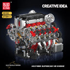 Mould King-juego de ensamblaje de motor V8, F488 supercoche