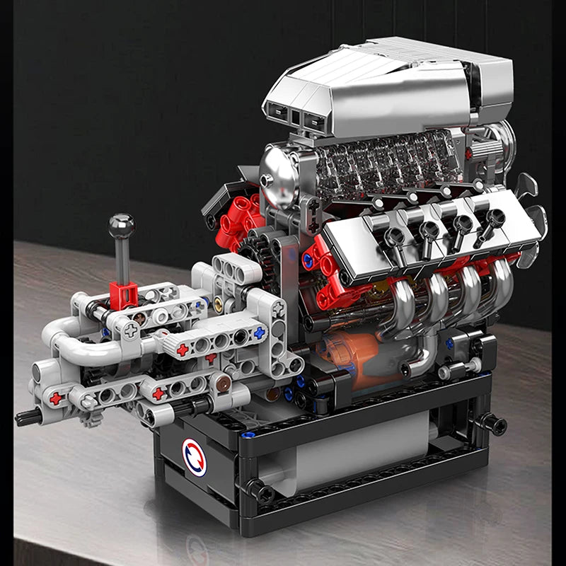 Mould King 10225, juguetes de motor técnico, conjunto de bloques de construcción de motor motorizado V8