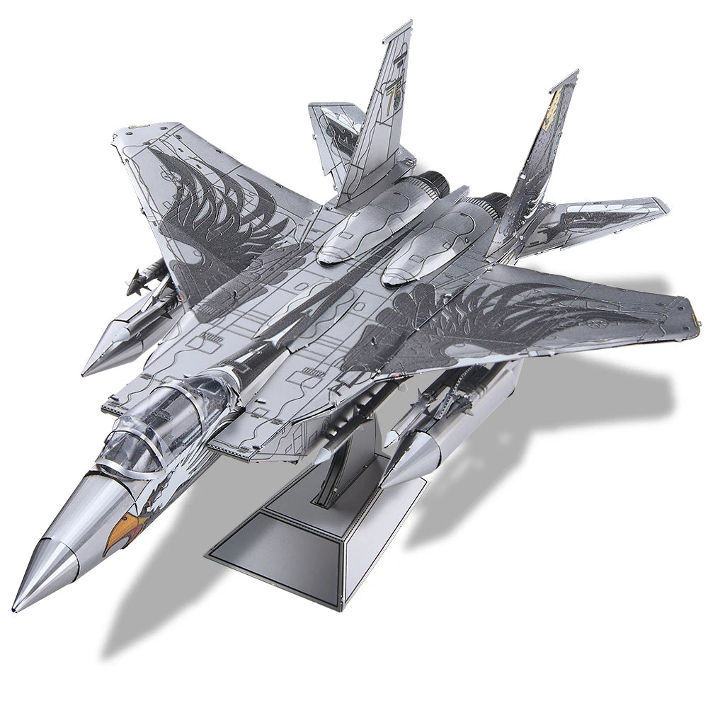 Piececool-rompecabezas de Metal 3D  Kits de modelos de ensamblaje de combate de F-15