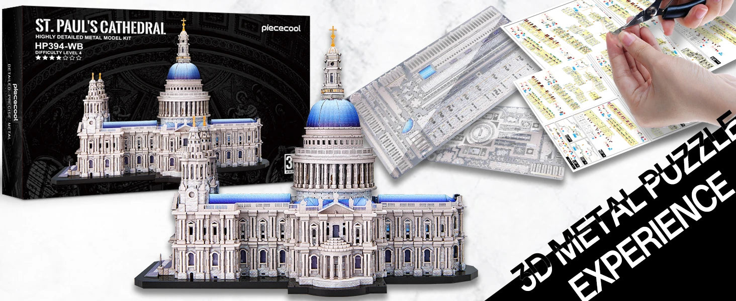 Piececool-Kits de modelos de Metal 3D, rompecabezas 3D de Metal de la catedral de San Pablo, Kit de manualidades para decoración del hogar, los mejores regalos