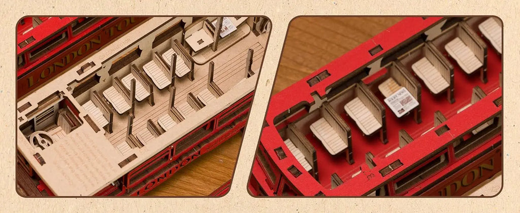Robotime rolife London Tour Bus 3D rompecabezas de madera modelo de madera coche de juguete para construir manualidades coleccionables regalos para niños niñas
