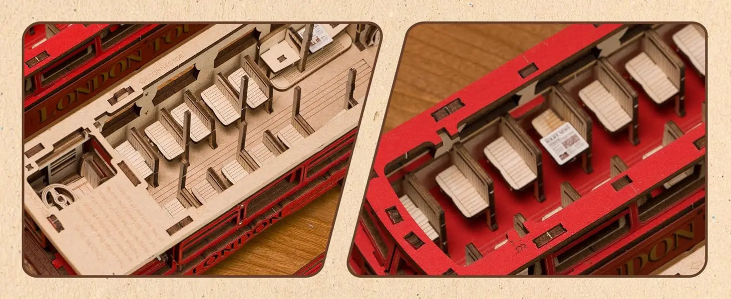Robotime rolife London Tour Bus 3D rompecabezas de madera modelo de madera coche de juguete para construir manualidades coleccionables regalos para niños niñas