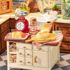 Robotime Rolife, cocina para hornear, Kit de casa de muñecas en miniatura DIY, manualidades, pasatiempos, regalo increíble para mujeres y niños DG172