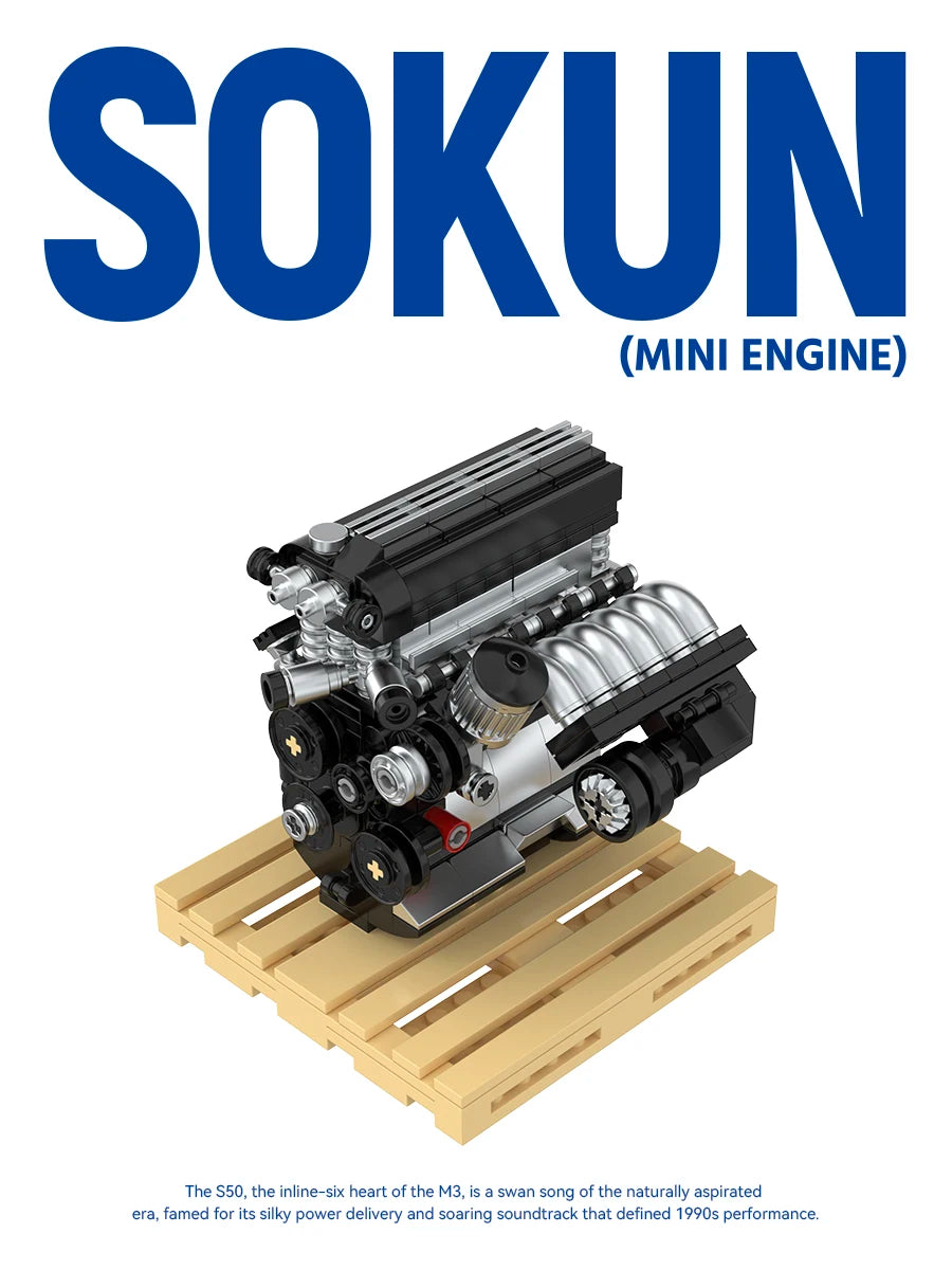 292 Piezas de Bloques de Construcción de Motor M3 S50 PB8869F, Superauto Técnico SOKUN