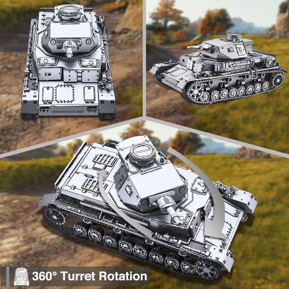 Piececool-Kits de modelos de Metal 3D 1:48 Panzer IV Tanks D Puzzle