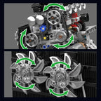Mould King 10234 juguetes técnicos de motor de coche, conjunto de bloques de construcción de motor VTEC motorizado