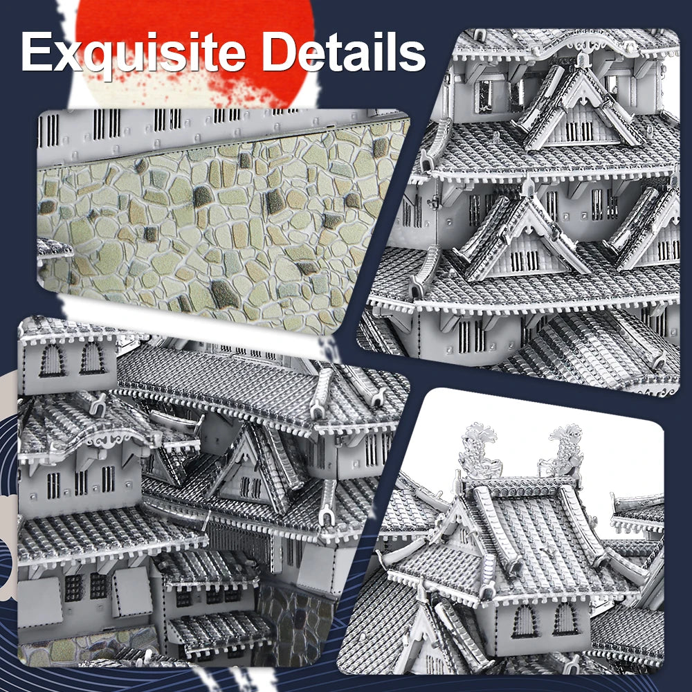 Piececool-rompecabezas de Metal 3D, Kits de modelos de ensamblaje de Castillo Himeji-jo
