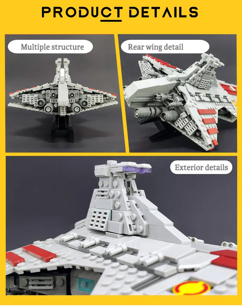 JIESTAR 67106 - Nave Espacial de Juguete, Bloques de Construcción Técnicos, Modelo de Nave de Ataque Venator de Alta Tecnología