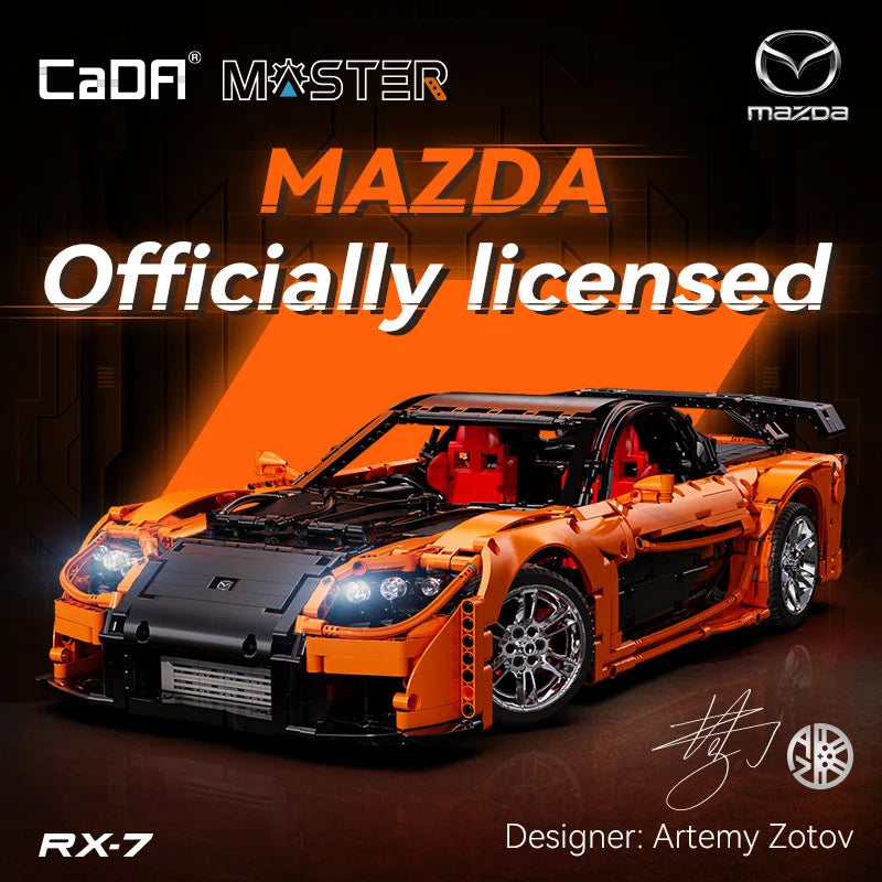 Cada 1:8 diseño MOC Artemy Zotov coche de carreras Mazda RX-7 RC