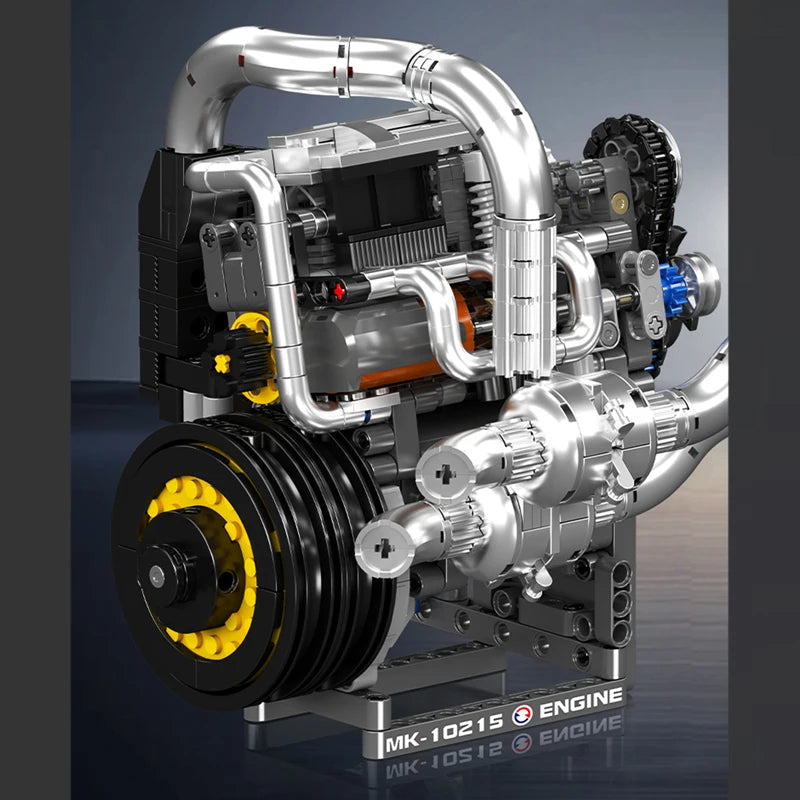 Mould King 10215  motor de coche, conjunto de bloques de construcción de motor de supercoche motorizado
