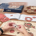 Robotime Reloj de pared Rompecabezas de madera 3D Juego de madera Kits de construcción mecánica Juego de rompecabezas de madera Regalo para niños El mejor regalo de Navidad