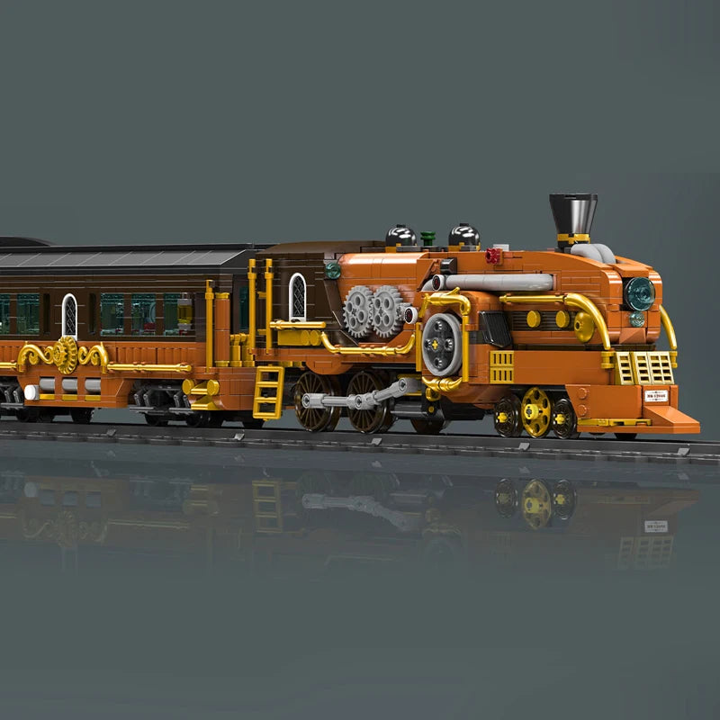 Mould King 12046 Tren técnico de juguete, tren Steampunk motorizado