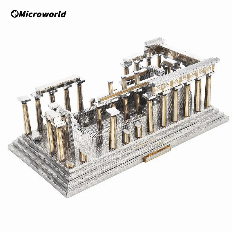 Microworld-juegos de rompecabezas de Metal 3D, Kits de modelos de construcción del templo de Atenea