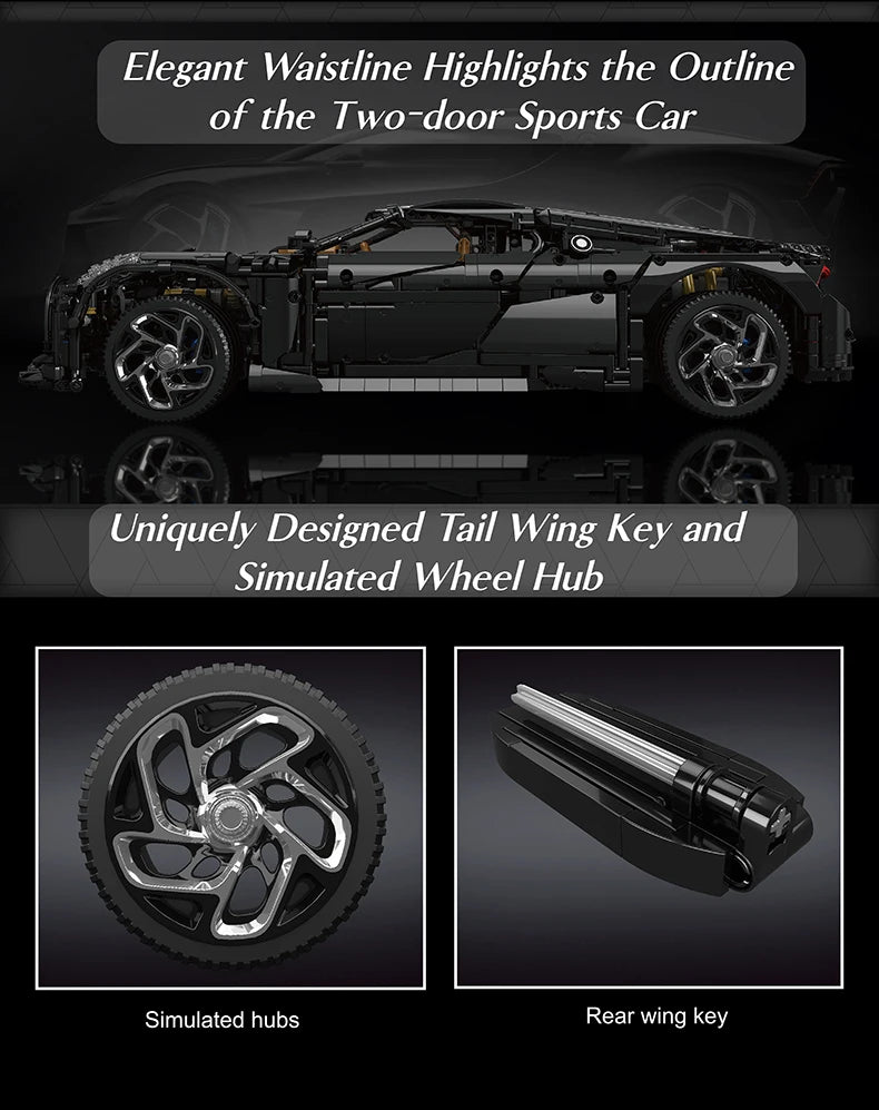 Mould King-bloques de construcción de coche técnico para niños, juguete de modelo de coche de carreras deportivo con Control remoto