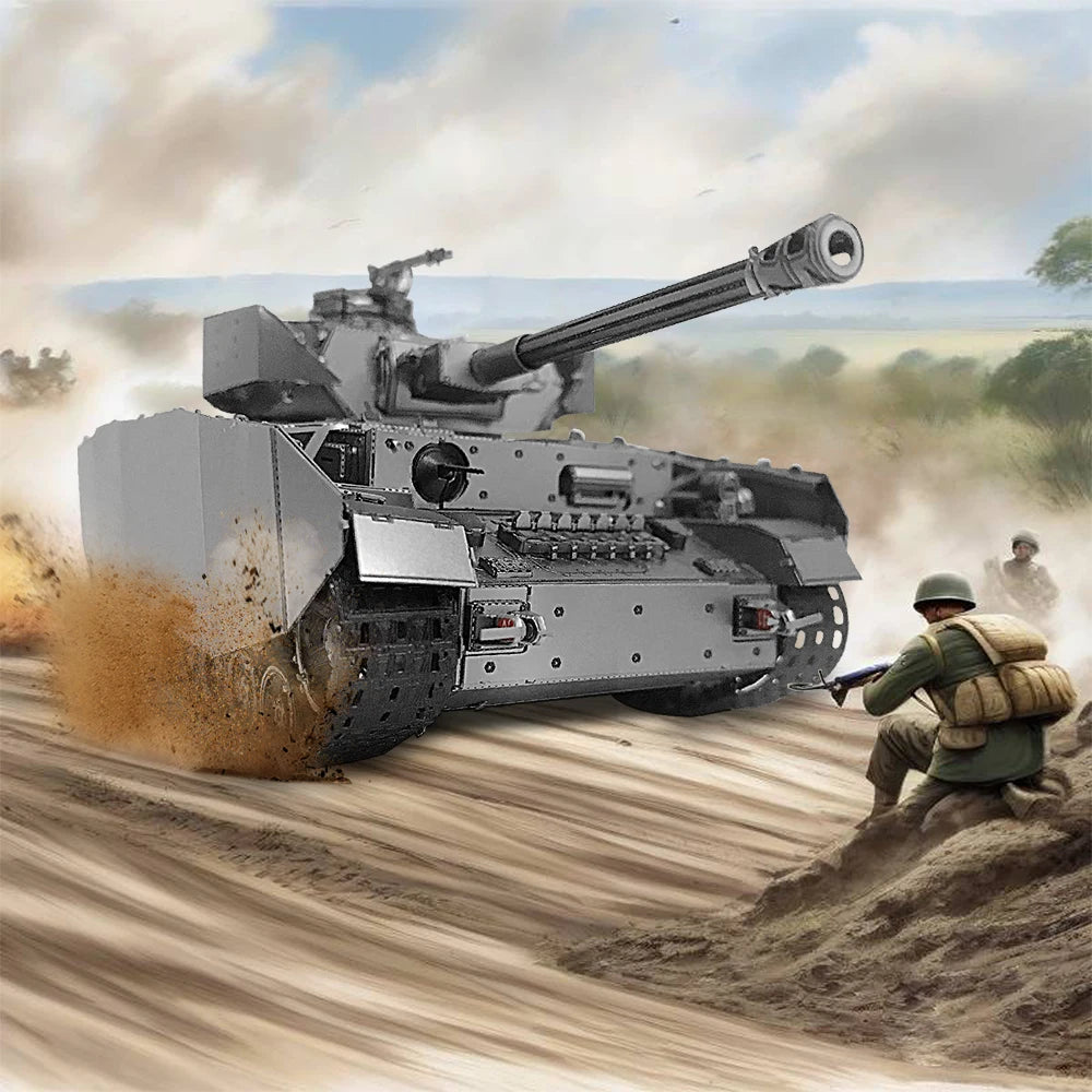 Piececool-Kits de modelos de Metal 3D para rompecabezas de adultos, tanques Panzer IV 1:48, rompecabezas 3D, juguete creativo