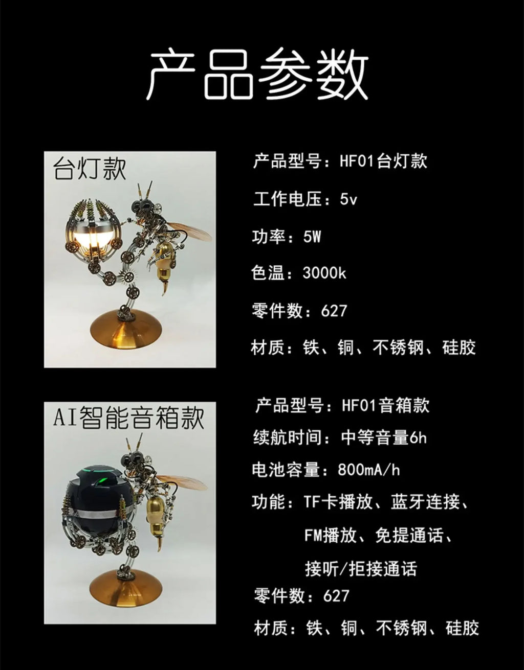 Wasp Mchanical Spider Octopus-rompecabezas 3D, Kit de modelo de Metal con herramientas de montaje