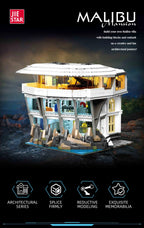 Bloques de Construcción Creativos DC Marrvve, 3284 Piezas, Malibu Street View con Luz, Modelo Arquitectónico