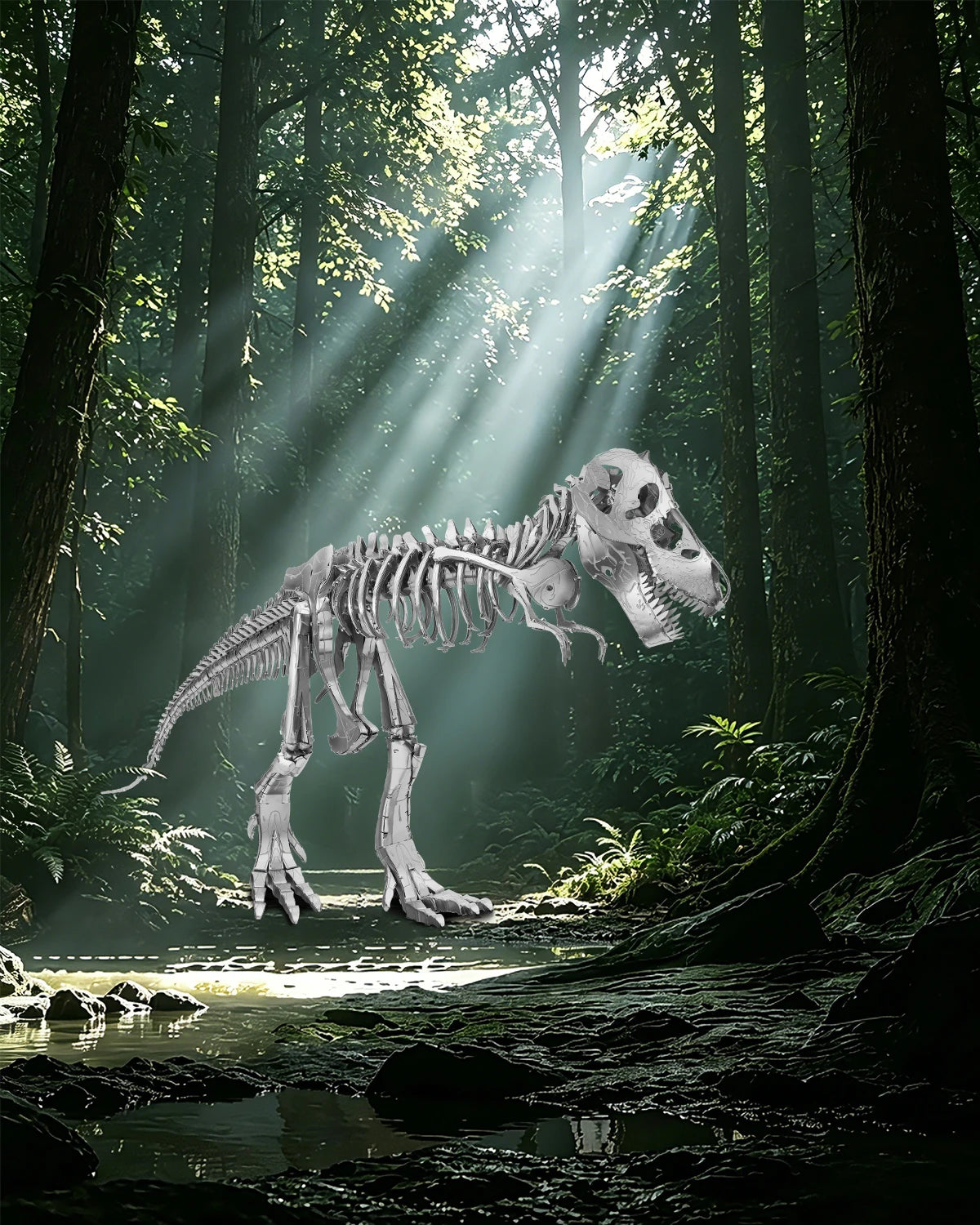 Piececool - Rompecabezas Metálicos 3D, Modelo de Esqueleto de T-Rex