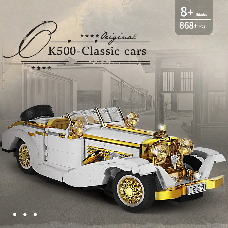 Mould King 10003, bloques de construcción de automóviles técnicos, conjunto de modelos de coches Vintage K500, juguetes de coche antiguo