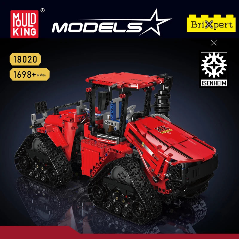 Mould King-bloques de construcción de coche técnico MOC-35270 de bloques de construcción, Tractor neumático sobre orugas, montaje de modelo de camión