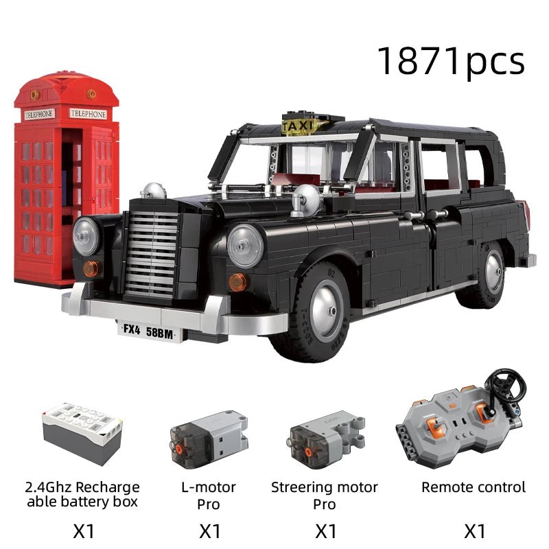 Cada-bloques de construcción MOC RC  juguete de ladrillos para armar coche taxi de Londres