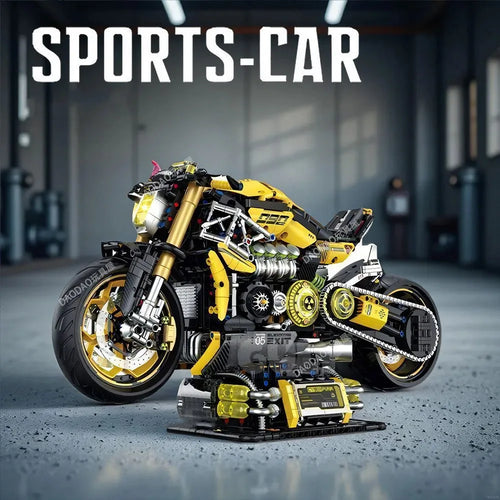 Bloques de Construcción de Motocicleta de Anime Cyberpunk, Modelo Técnico, Escala 1:5, Juego de Ladrillos MOC