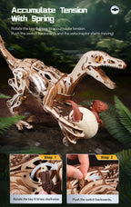 Rompecabezas 3D de Madera Robotime Rokr, Velociraptor Mecánico, Modelo de Velociraptor para Armar, Kit de Construcción Mecánica, Madera 3D LD01