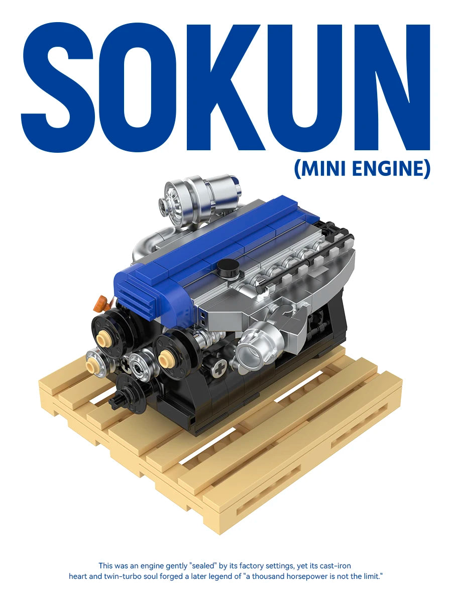 248 Piezas de Bloques de Construcción de Motor 2JZ-GTE Mini, PB8869A, Superauto Técnico SOKUN, Ladrillos Decorativos de Motor de Vehículo
