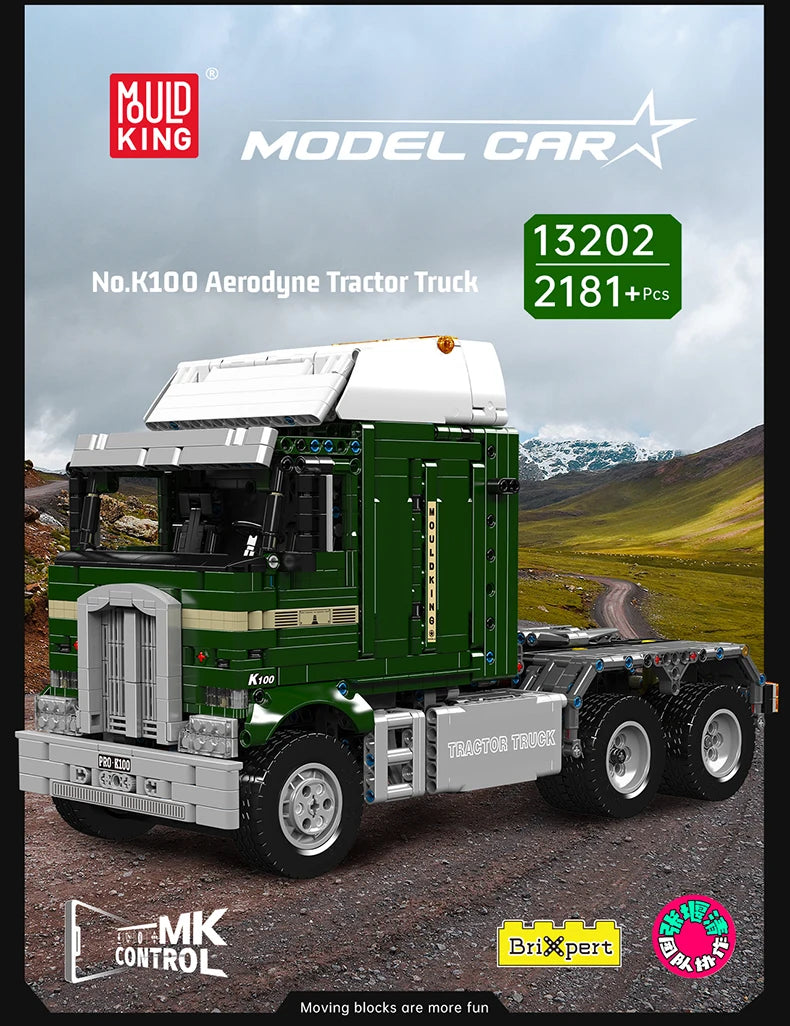 Mould King 13202 juguetes técnicos para coche, camión Track aerodino K100 motorizado, bloques de construcción, montaje de ladrillos