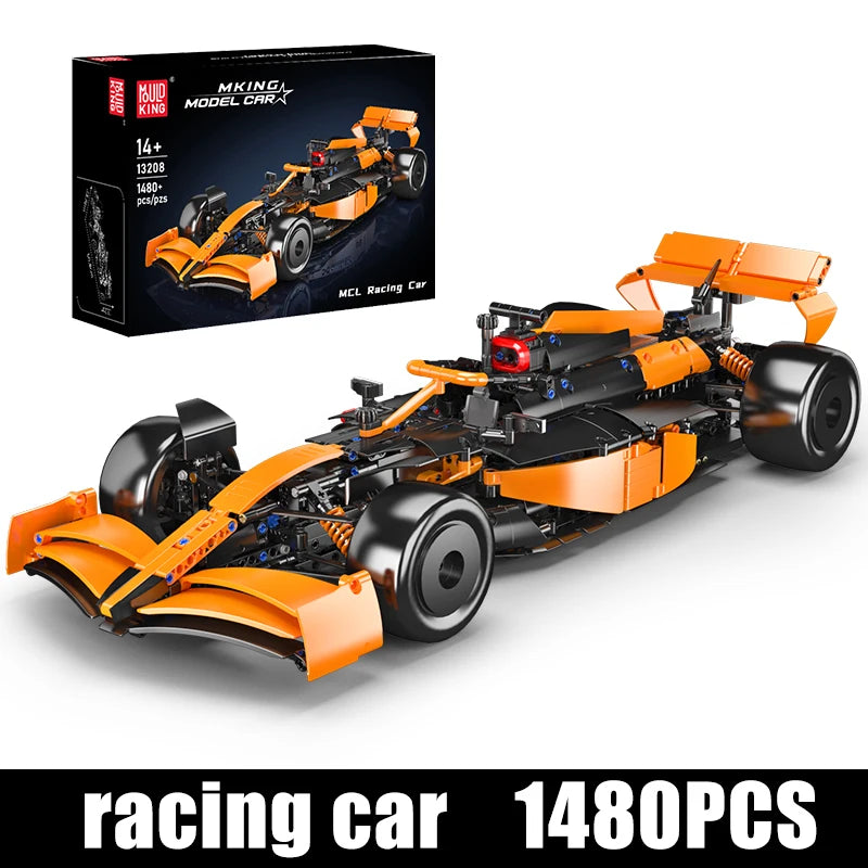 Mould King 13208 juguetes de coches técnicos, conjunto de bloques de construcción de automóviles de carreras MCL, modelo de coche Fomular