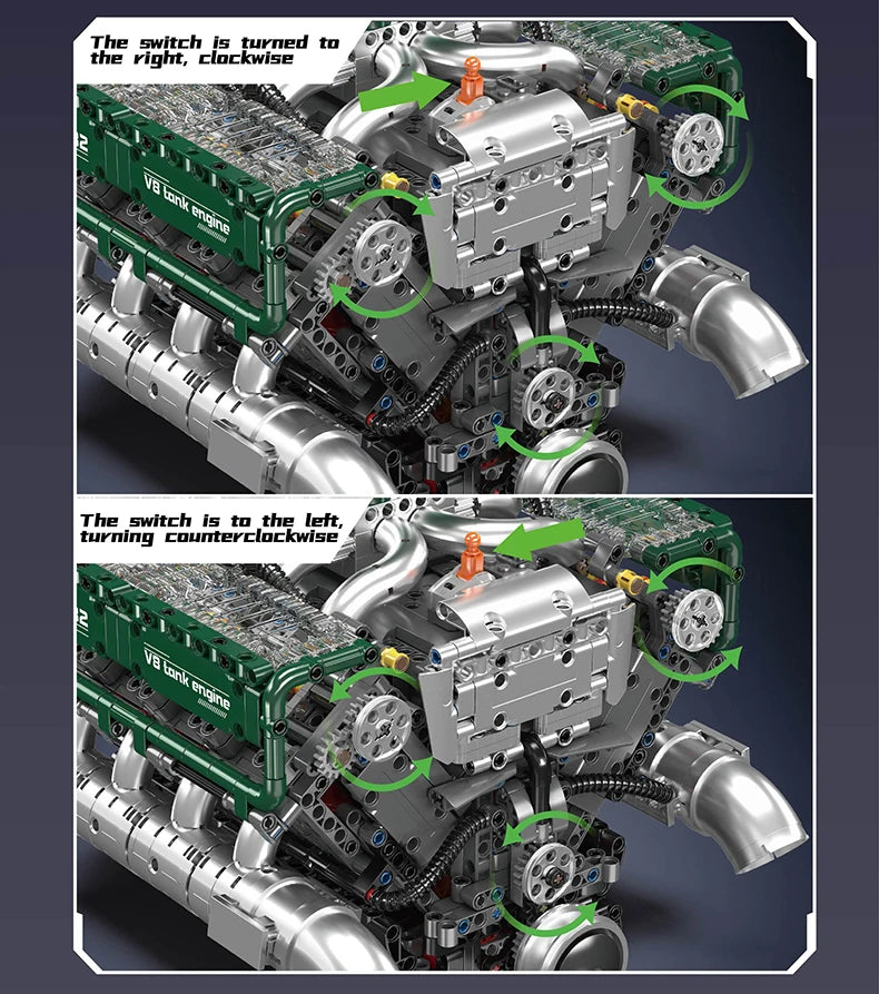 Mould King 10182: motor V8 para automóviles