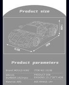 Mould King 10196, coches de juguete técnicos, coche de carreras deportivo Utopia blanco