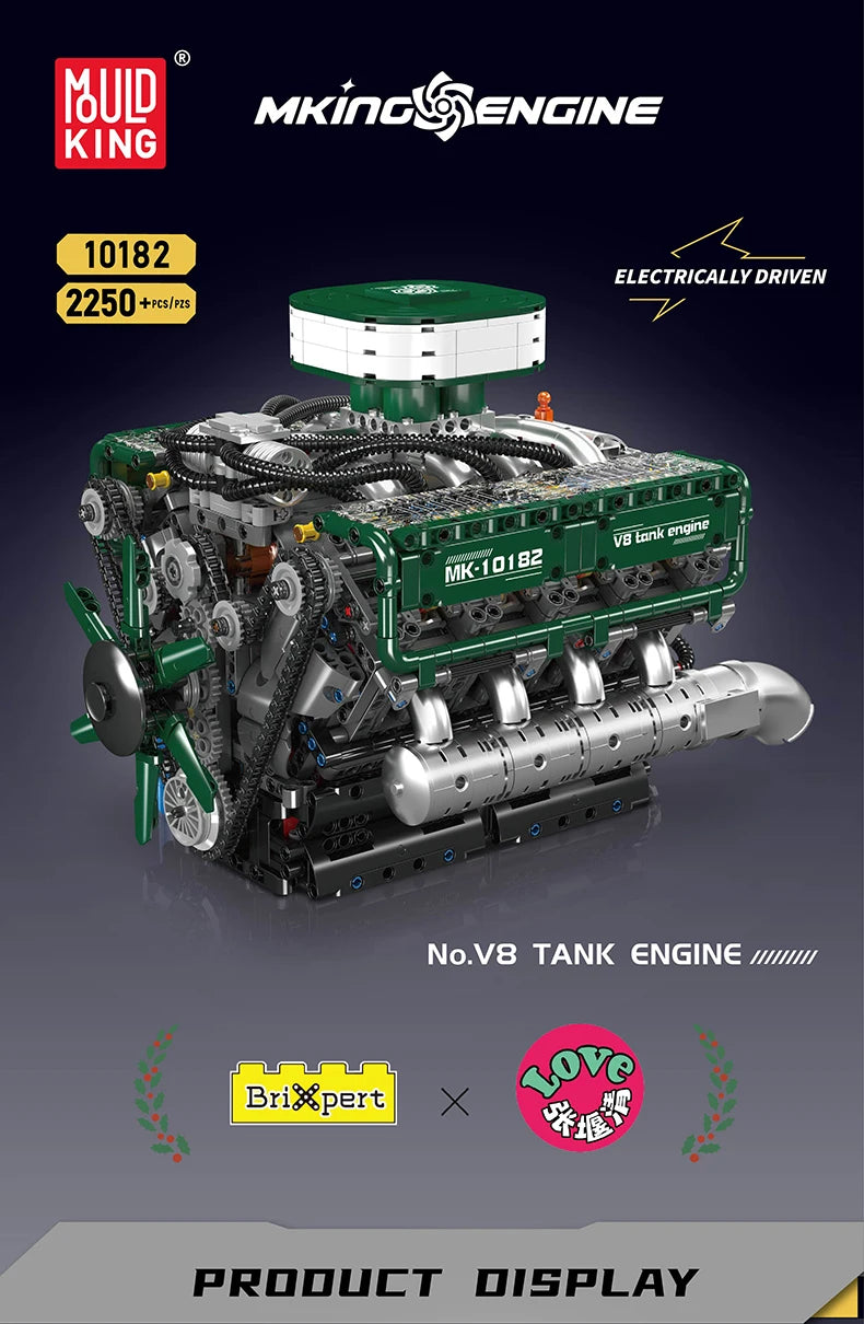 Mould King 10182: motor V8 para automóviles