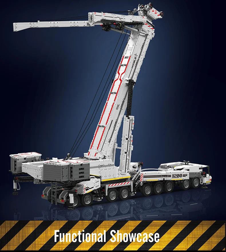 Mould King 17007 17008 Camión Técnico de Juguete, Grúa Liebherr LTM 11200 RC, Bloques de Construcción, Ladrillos
