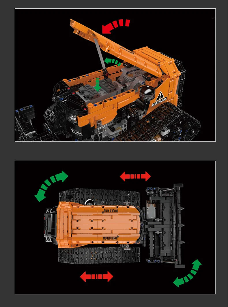Mould King 17086 camión técnico de juguete, máquina de recibos RC, bloques de construcción, juego de bloques de camión de ingeniería