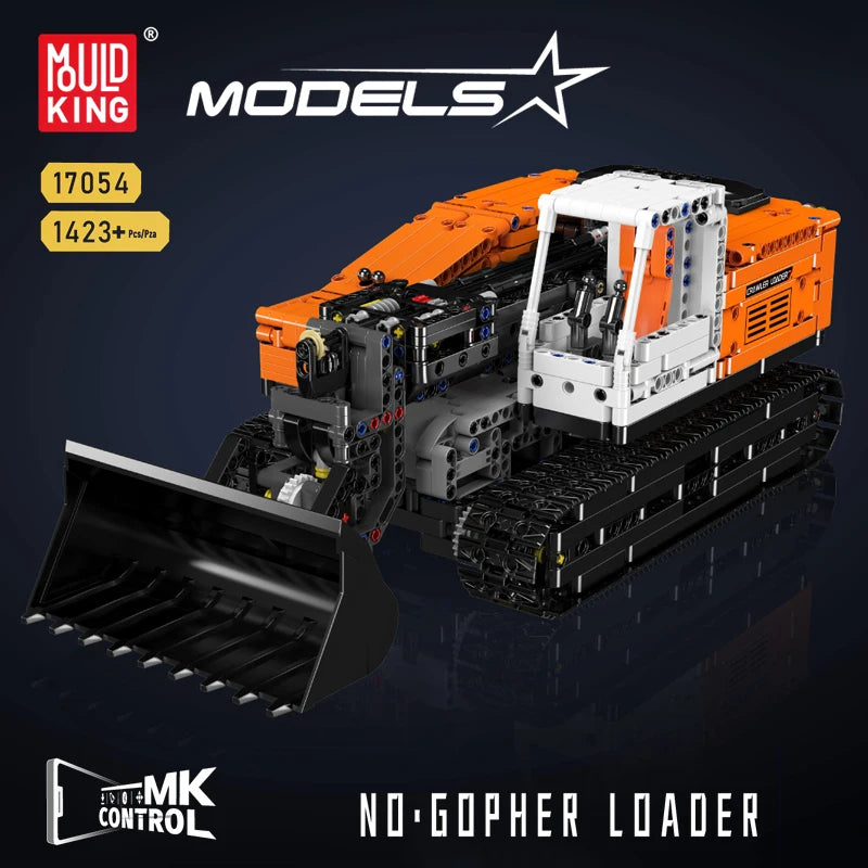 Mould King- ensamblaje de modelo de cargador motorizado, camión