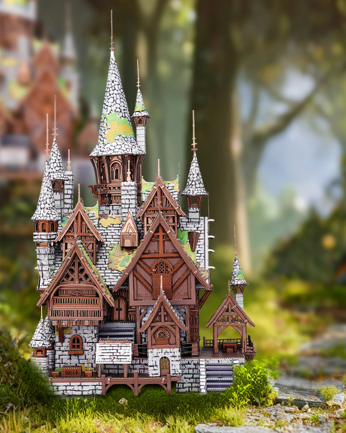 Rompecabezas 3D Piececool Castillo de los Elfos, Kits de Modelos Metálicos para Armar