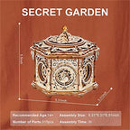 Robotime Secret Garden-Kit de caja de música mecánica, caja de rompecabezas de madera 3D para adultos, proyecto de construcción de autoensamblaje