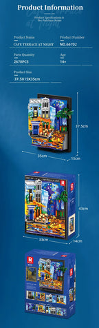 2678 Piezas, Bloques dea Construcción con Marco de Fotos de Cielo Nocturno y Luces LED, Idea de Decoración para el Hogar