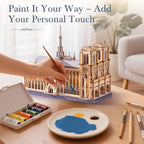 Robotime Rokr rompecabezas 3D catedral de París Kit de modelo de madera para adultos para construir juguetes DIY construcción kits de manualidades regalo Ideal