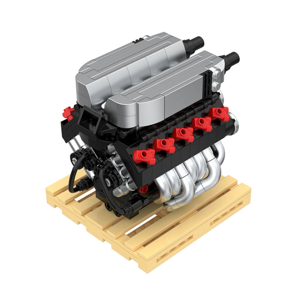Bloques de Construcción de Motor R8V10, 392 Piezas, PB8869D, Superauto Técnico SOKUN, Ladrillos Decorativos de Motor de Vehículo