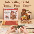 Robotime Rokr Caja de música de madera Fábrica de regalos de sueños de Navidad Rompecabezas de madera 3D Kits de modelos de madera Construye los mejores regalos para niños y adultos
