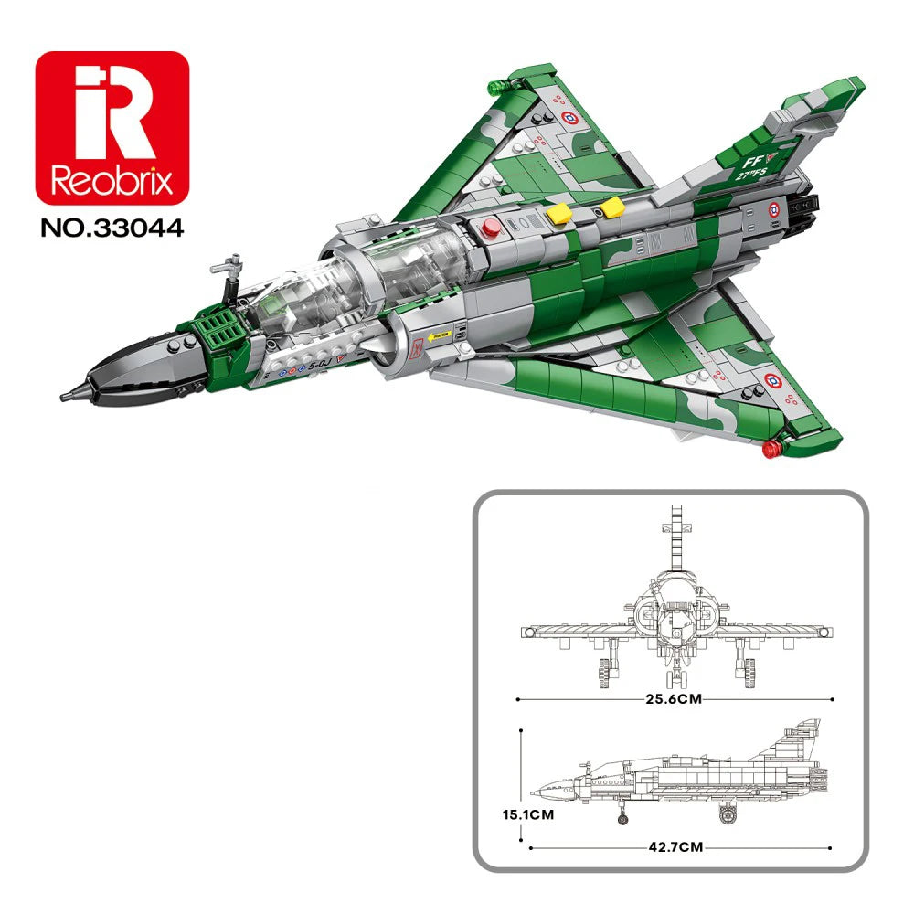 Bloques de construcción de Jet de combate Mirage 2000, modelo de avión militar