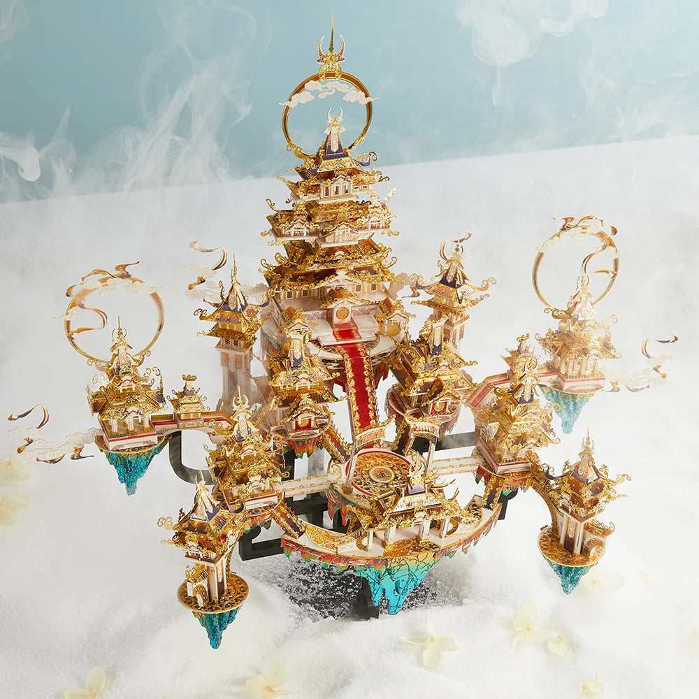 Piececool-rompecabezas de Metal 3D Lingxiao Palace, Kits de modelos de ensamblaje