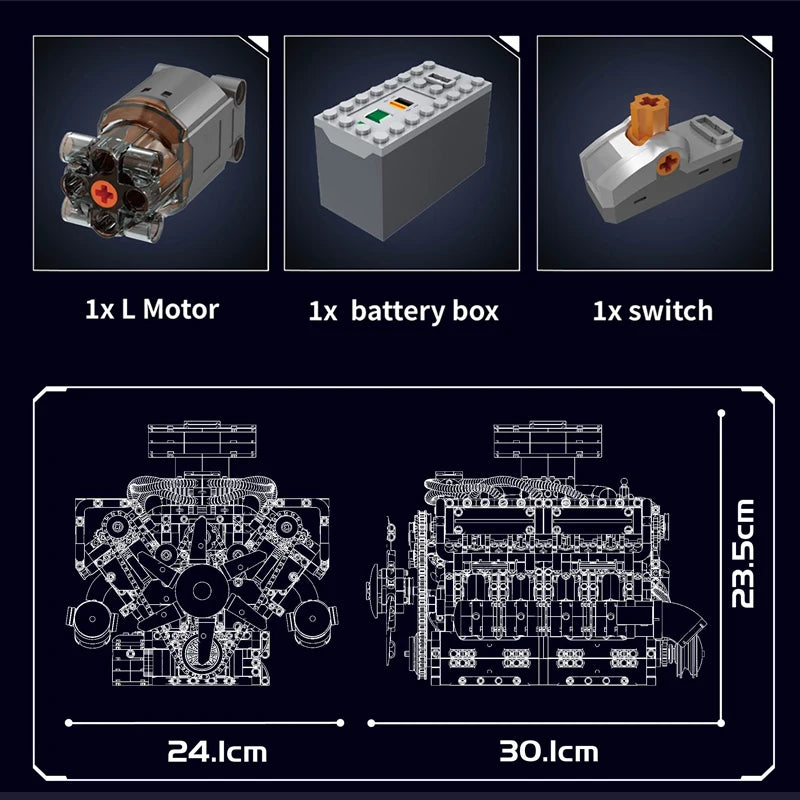 Mould King 10182: motor V8 para automóviles
