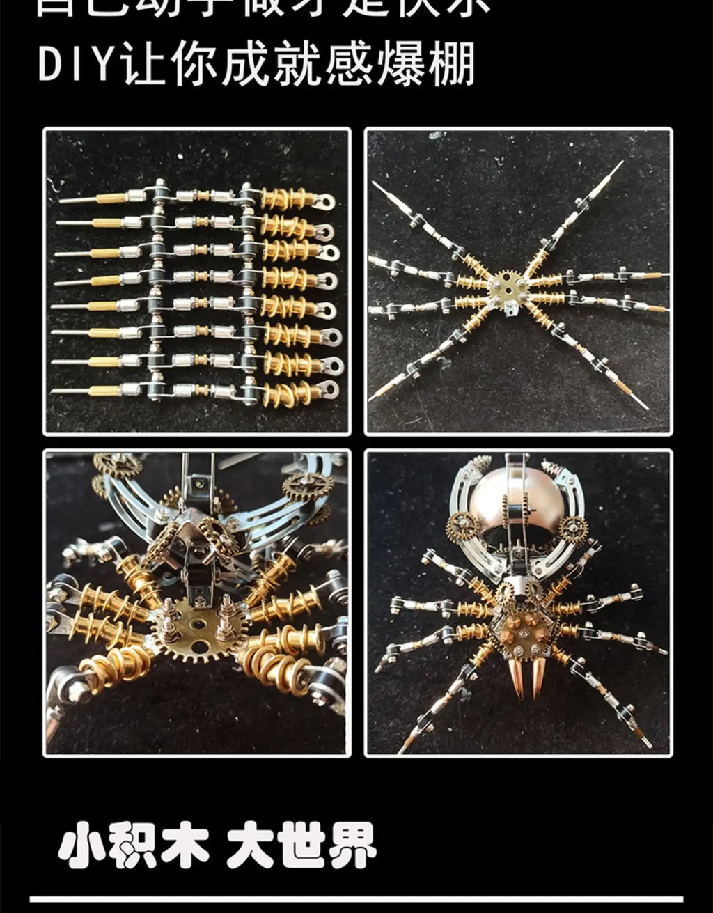 Wasp Mchanical Spider Octopus-rompecabezas 3D, Kit de modelo de Metal con herramientas de montaje