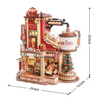 Robotime Rokr Caja de música de madera Fábrica de regalos de sueños de Navidad Rompecabezas de madera 3D Kits de modelos de madera Construye los mejores regalos para niños y adultos