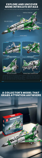 Bloques de construcción de Jet de combate Mirage 2000, modelo de avión militar