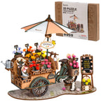 Robotime Rompecabezas de madera 3D Kit de carrito de flores Decoración Manualidades Regalos Kits de modelos para adultos Mujeres Niñas Niños